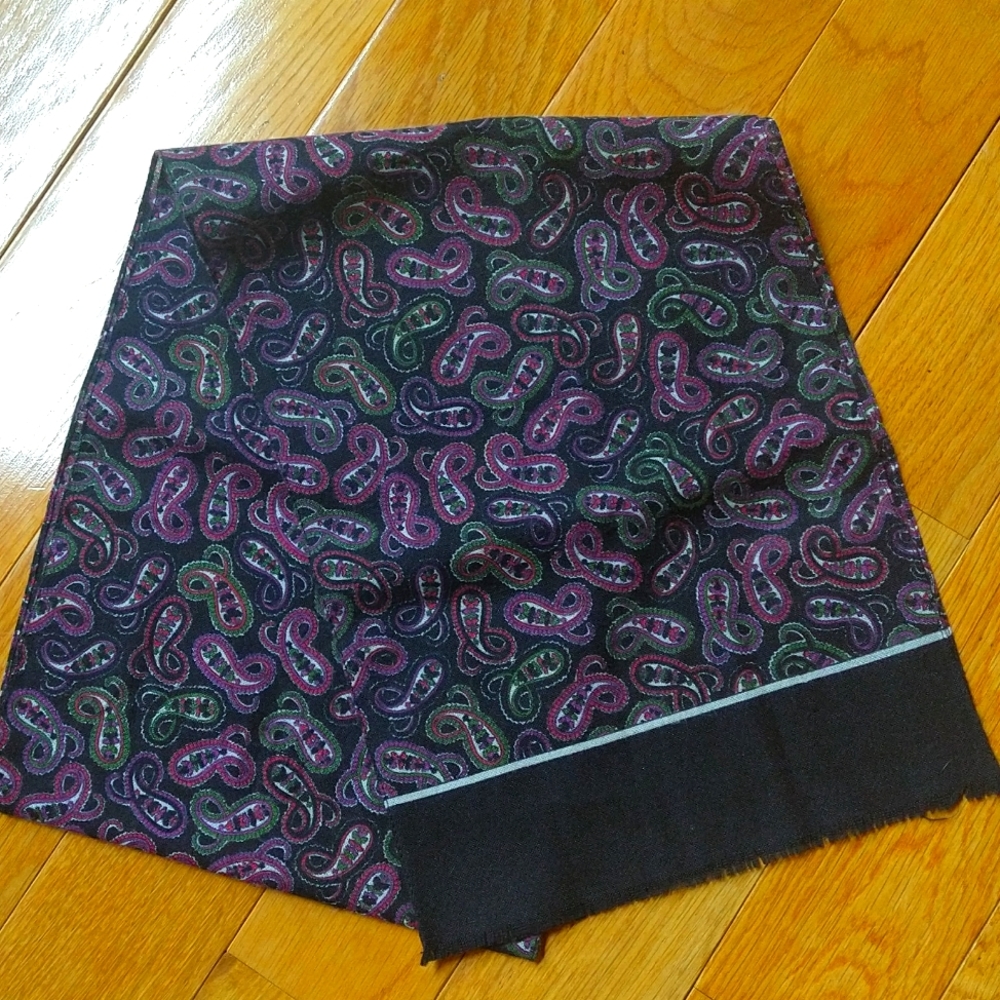Scarf, black paisley design